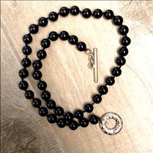 Rare Tiffany & co onyx toggle necklace